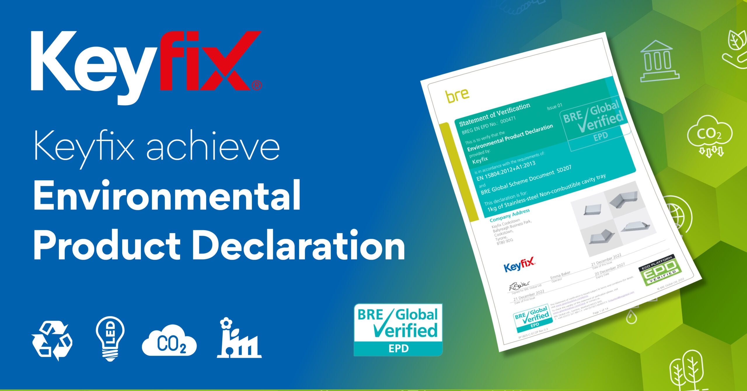 Keyfix issued Environmental Product Declaration